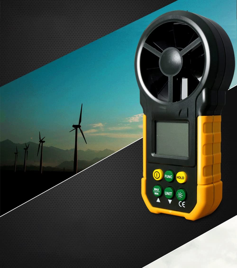 Digital Anemometer Handheld - Portable Wind Speed Meter for Air Flow Velocity, CFM Measurement - Perfect for HVAC, Weather Monitoring, Drone Flying & Outdoor Activities