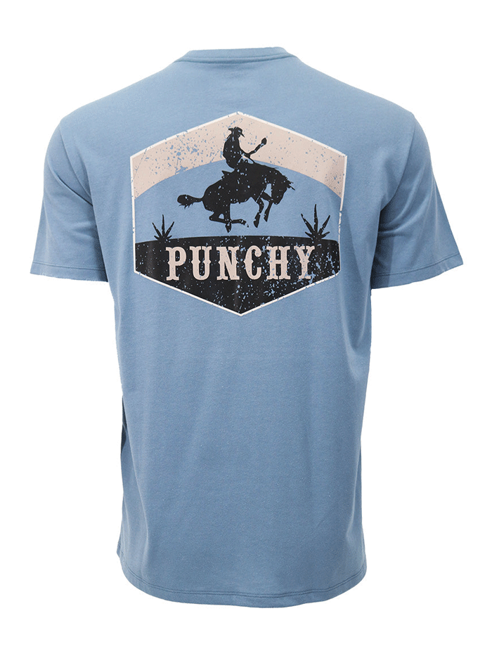 Hooey PT1648DE Men's Ranchero Punchy Pocket T-Shirt - Dark Denim Western Style Shirt for Cowboy, Ranch Work & Casual Wear