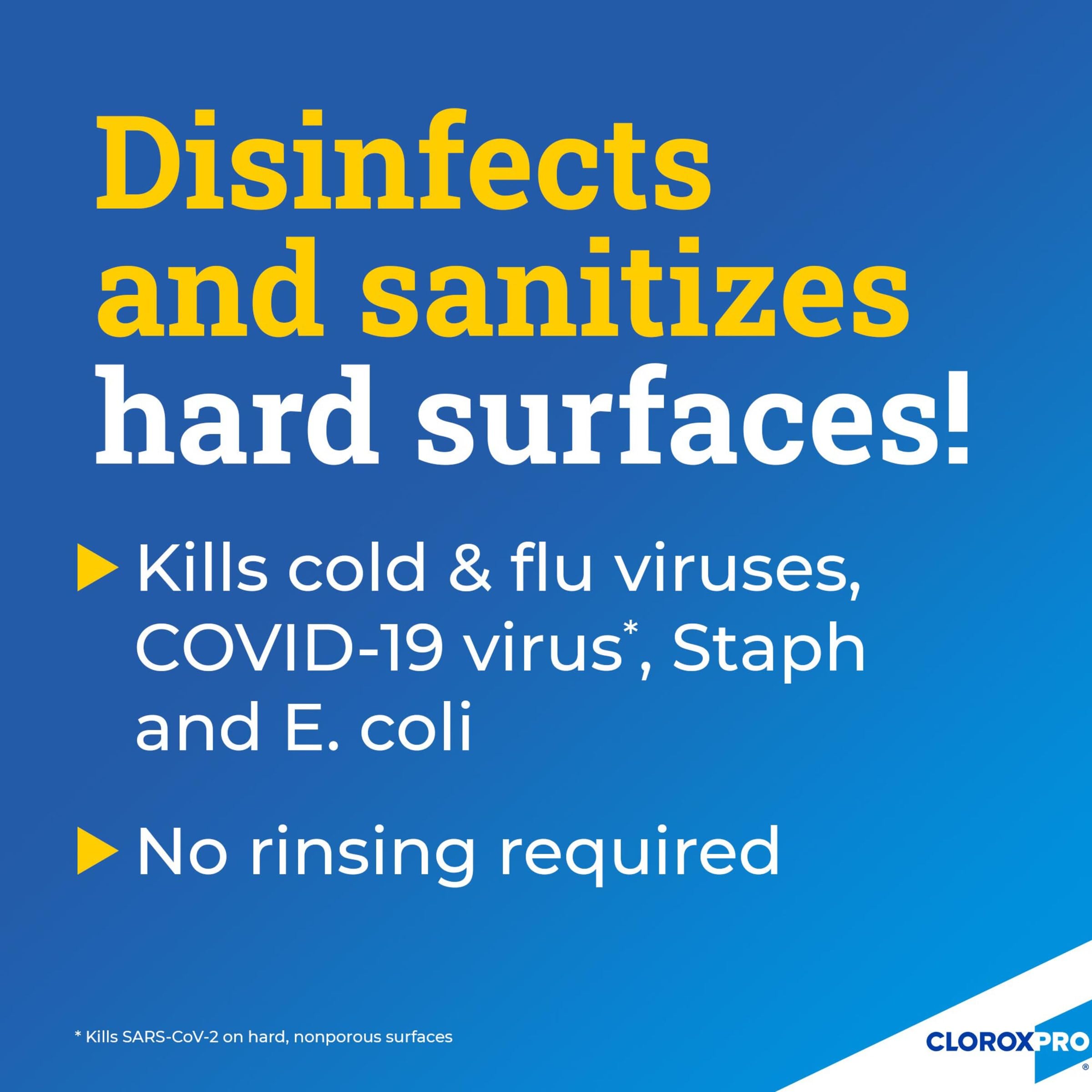 CloroxPro Disinfectant & Sanitizing Spray Bottle (4-Pack, 128oz) - Hospital-Grade Disinfectant Cleaner for Home, Office & Public Spaces - Kills 99.9% Germs & Viruses - Ideal for Daily Cleaning, Disinfection & Sanitizing Surfaces