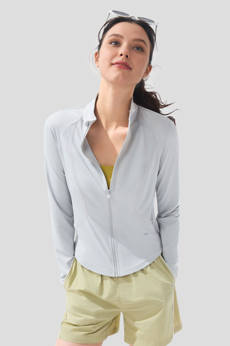 Women's UPF100+ Cooling Sun Protection Jacket - Lightweight Contour Fit for Outdoor Activities, Hiking & Beach Wear