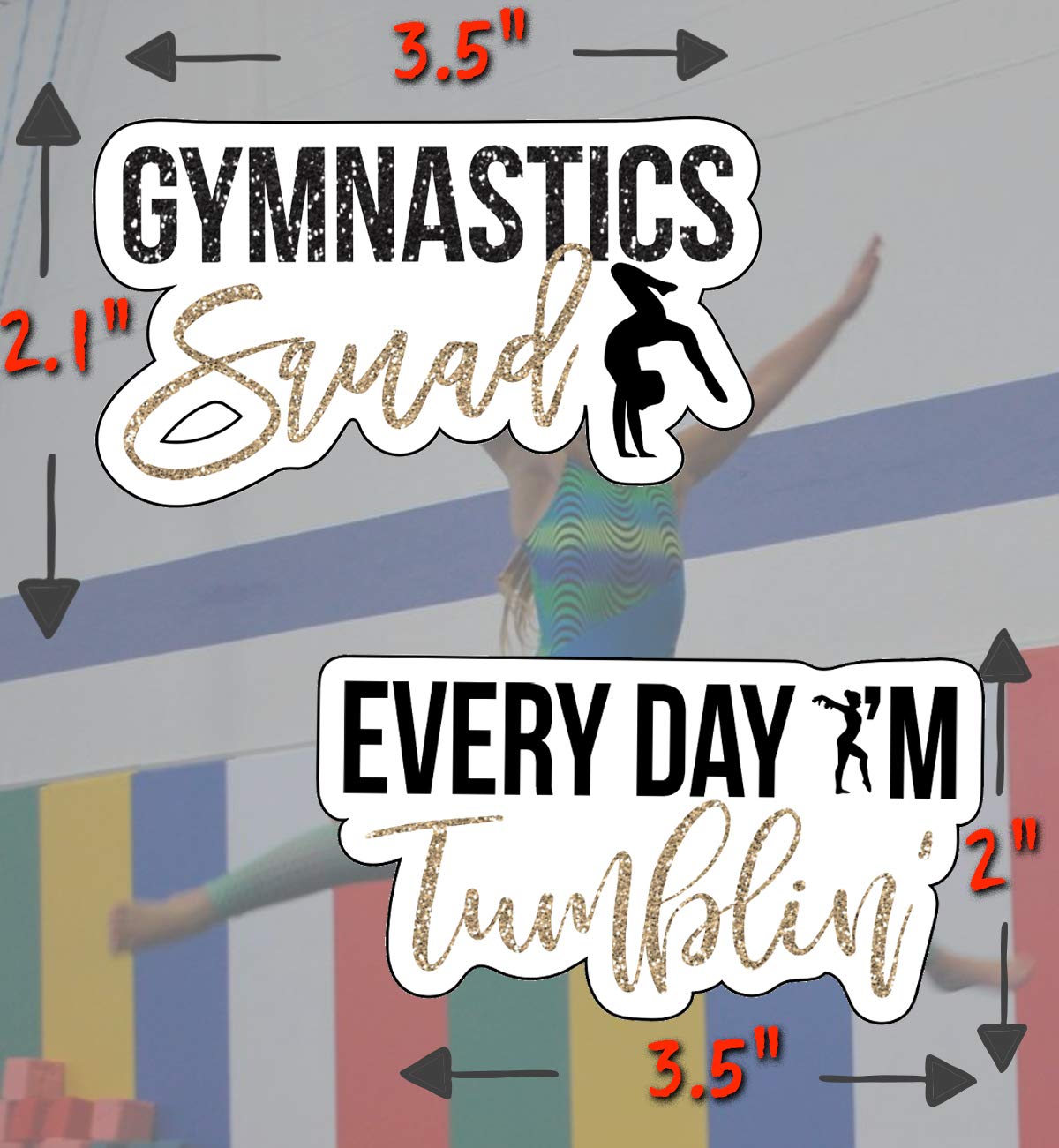 Gymnastics Stickers for Girls - Waterproof Vinyl Decals for Laptop, Water Bottle & More | Perfect Gymnastics Gifts for Athletes | Ideal for Sports Gear, School Supplies & Party Favors