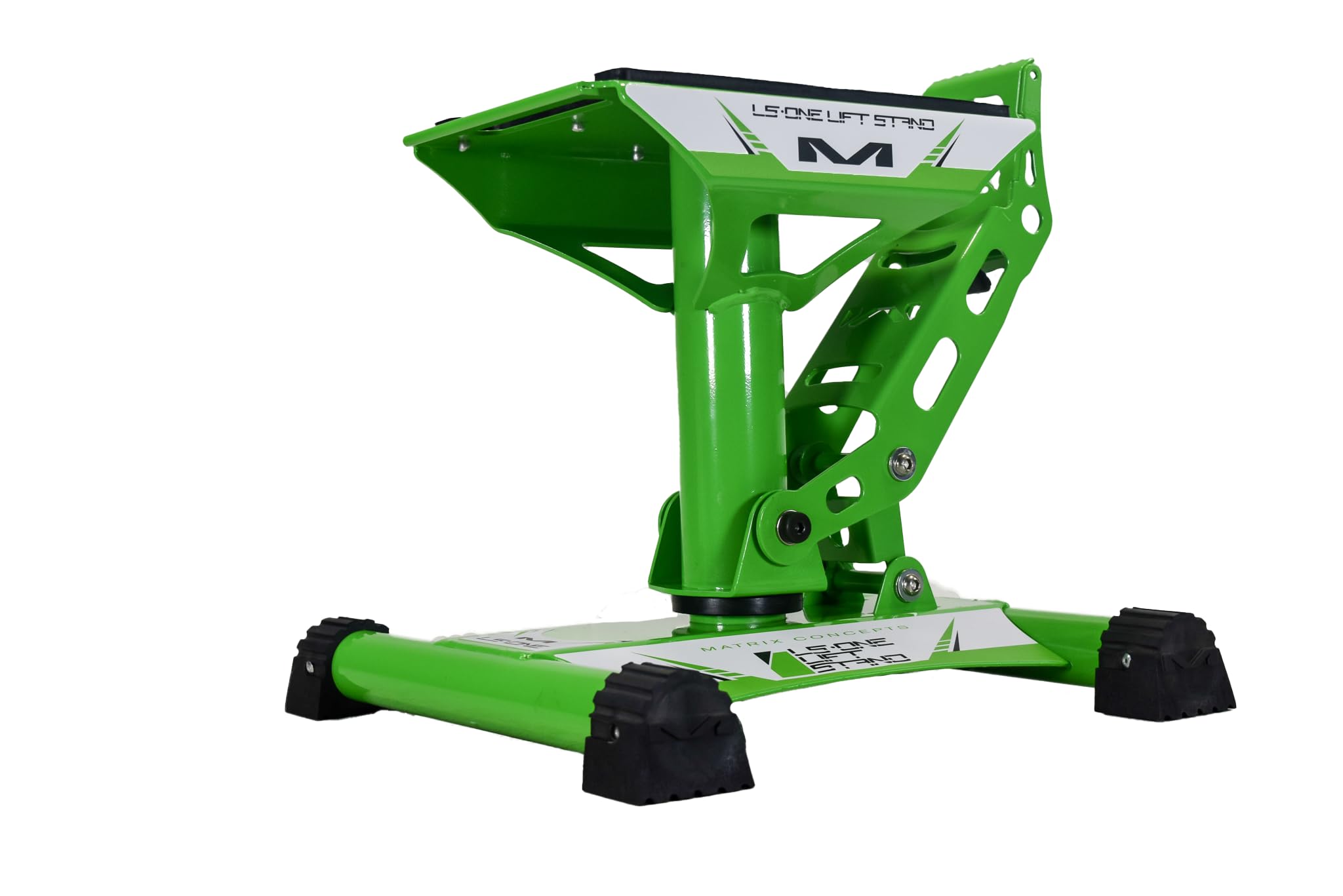 Matrix Concepts LS1 Lift Stand - Heavy Duty Carbon Steel Construction, 500 lbs Weight Capacity - Ideal for Dirt Bikes & Mini Riders - Includes Free Sticker Pack (Green) - Perfect for Garage Maintenance, Bike Storage & Off-Road Adventures