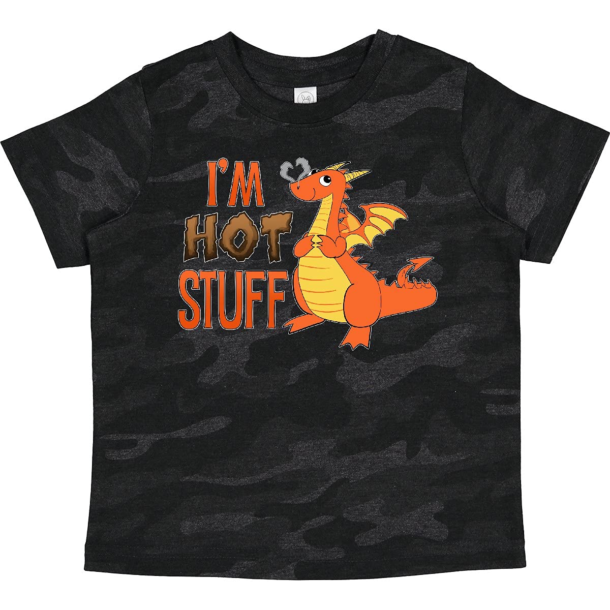 Inktastic 'I'm Hot Stuff' Cute Dragon Graphic Toddler T-Shirt - Soft Cotton Tee for Boys & Girls, Perfect for Playdates & Family Outings