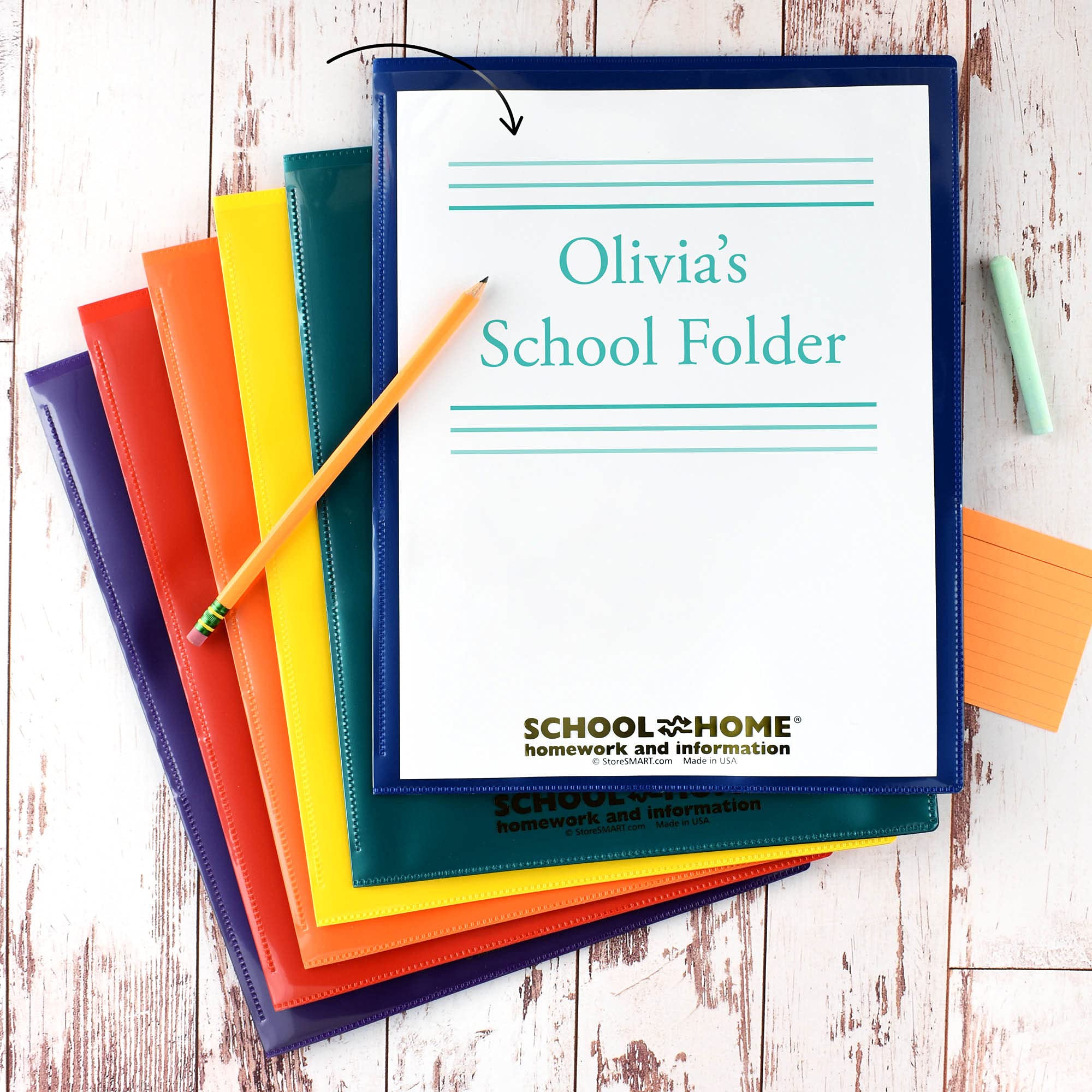 StoreSMART Plastic School & Home Folders - 204 Pack, 34 Each of 6 Bright Colors - Durable Archival Folders for Organizing Documents - Made in USA (SH900PCP204ENG) - Perfect for Classroom, Office & Home Organization