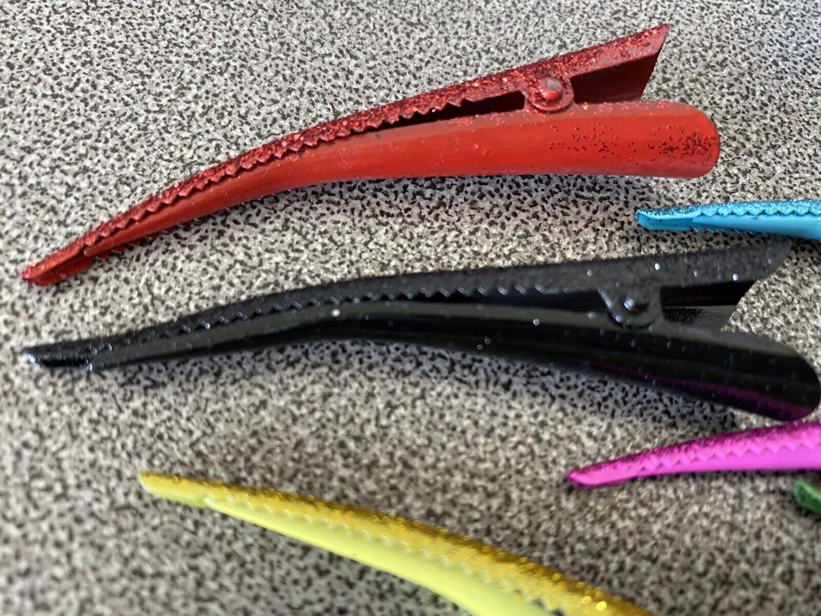 Glitter Metal Alligator Hair Clips - 6 Colors, 12 Clips (5 Inches) - Perfect for Women, Girls, Parties & Everyday Hairstyles - Pack of 6