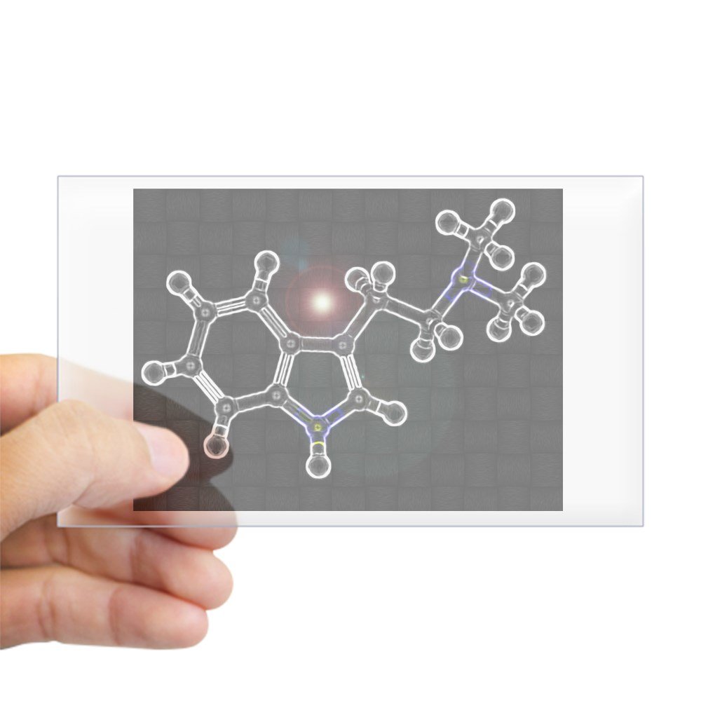 DMT Molecule Rectangle Sticker - Waterproof Vinyl Car Decal & Bumper Sticker for Cars, Laptops, Windows | Science Enthusiast Gift, Psychedelic Art Decor