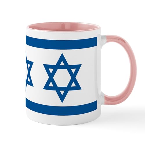 White/Pink Inside - Israel Flag Mug
