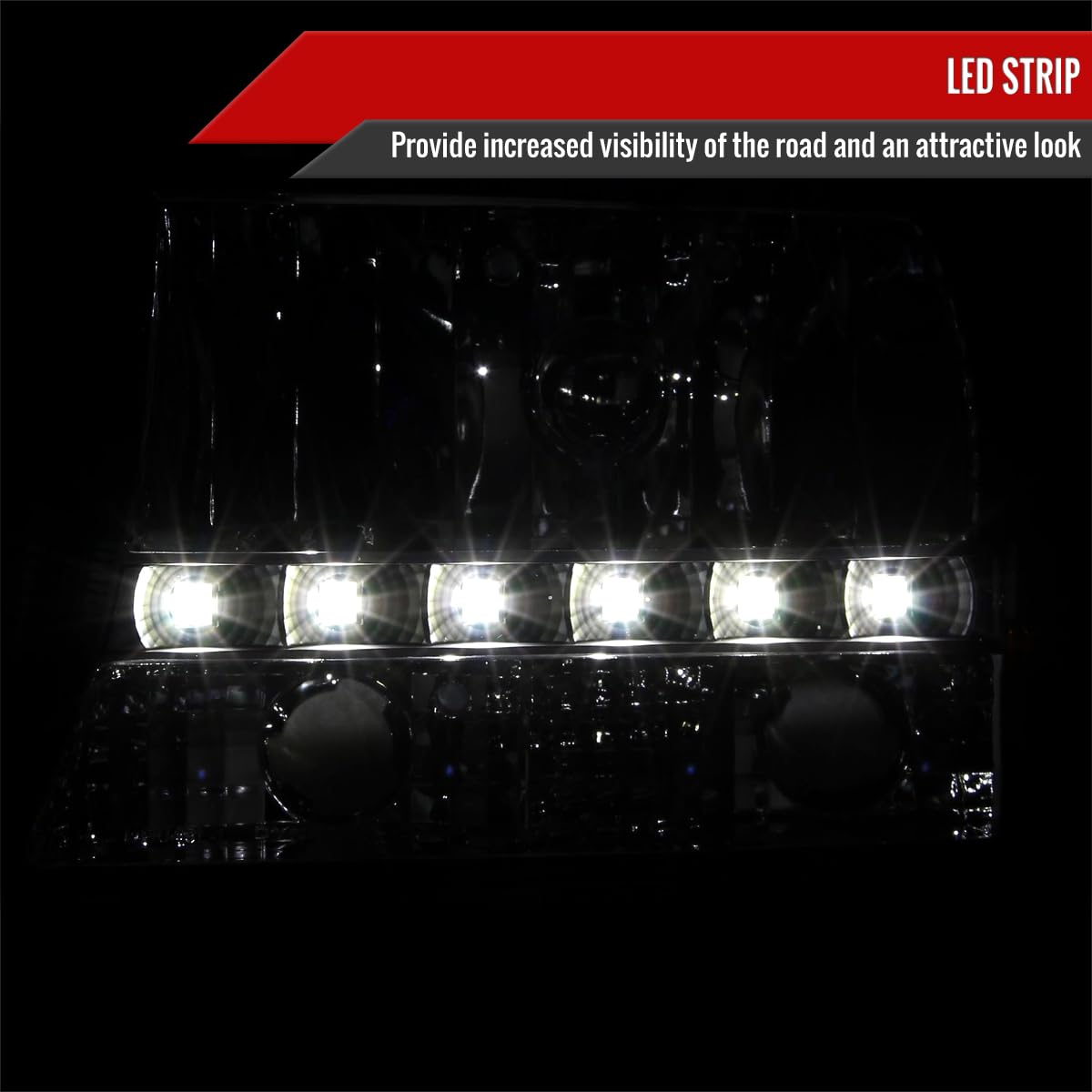 97-04 98-03 Black SMD LED DRL Headlights - High Brightness Daytime Running Lights for Jeep Wrangler TJ & Cherokee XJ - Perfect for Off-Roading & Night Driving