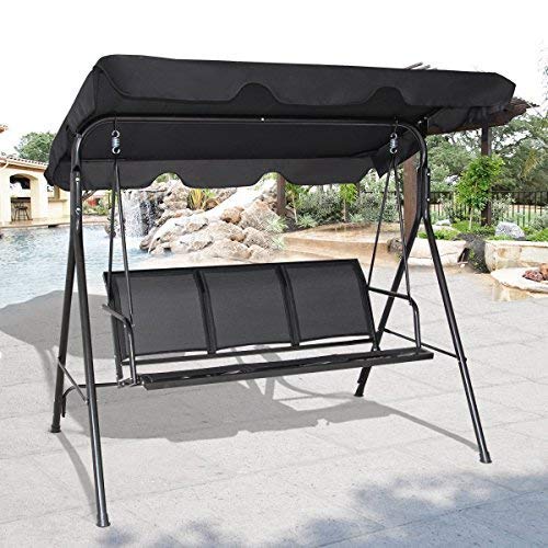 ReunionG 3-Person Outdoor Patio Swing Glider Chair - Comfortable Hammock-Style Swing for Backyard, Garden, and Porch Relaxation