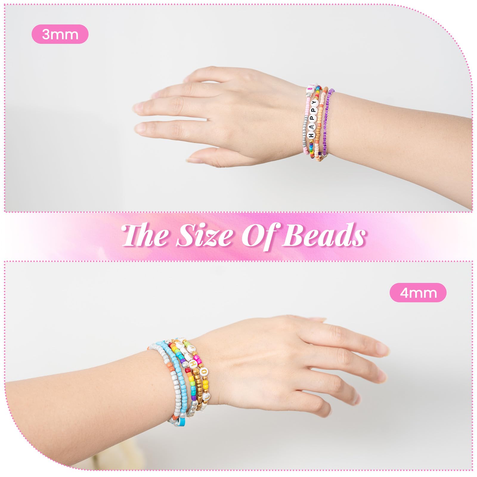 4mm Glass Seed Beads Kit - 56 Colors 6000pcs Tiny Beads with Jewelry Making Accessories for DIY Bracelets, Necklaces & Craft Projects - Perfect for Handmade Jewelry, Gifts and Creative Art Designs