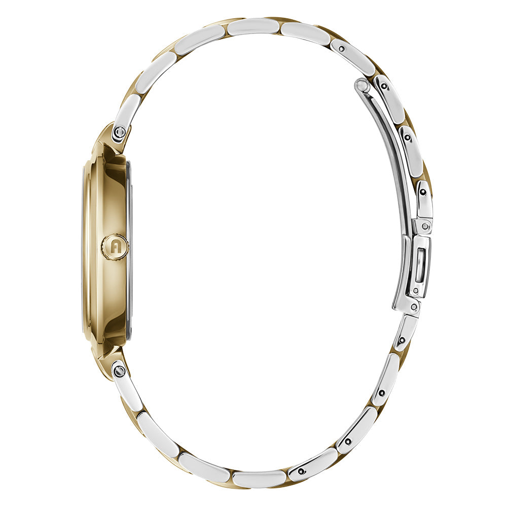 Furla WW00030008L4 Logo Link Two Tone Women's Watch - Stylish & Elegant Timepiece for Everyday Wear, Office & Special Occasions