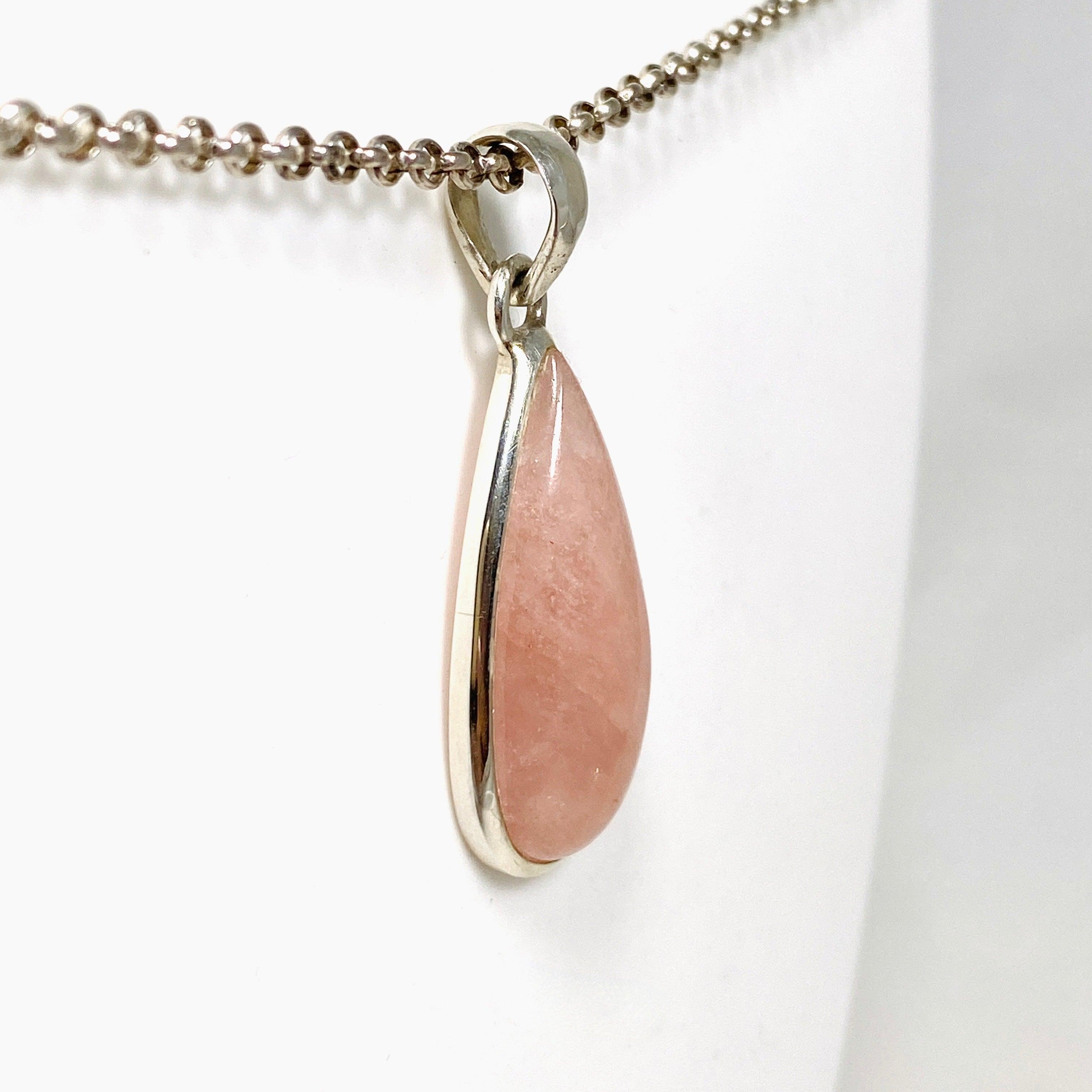 Morganite Teardrop Pendant Necklace - 14K Rose Gold Gemstone Jewelry for Women | Perfect for Weddings, Anniversaries & Romantic Gifts
