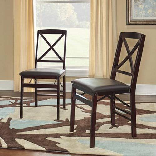 Linon Fully Assembled Triena X Back Folding Chair Set of 2 - 17