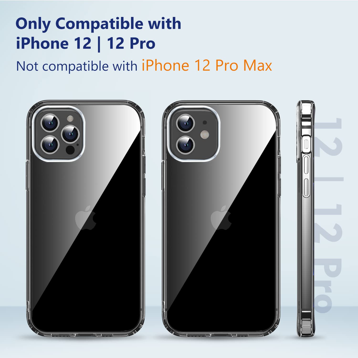 Premium Military-Grade Shockproof iPhone 12 Case & iPhone 12 Pro Case - Clear Anti-Yellowing Protective Cover with Drop Protection | Perfect for Everyday Use, Outdoor Activities & Travel