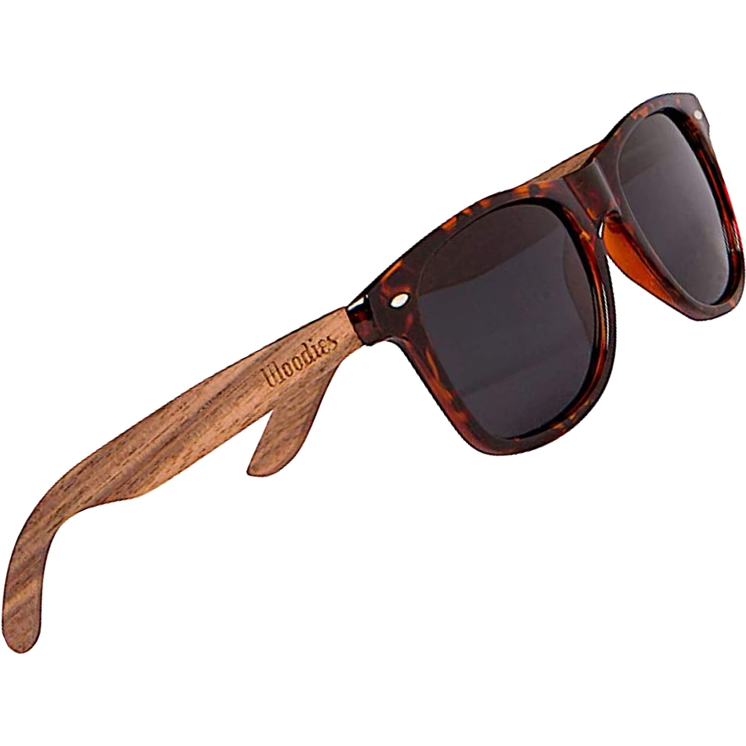 Wooden Walnut Tortoise & Clear Frame Polarized Sunglasses for Men & Women - UV Protection, Stylish Outdoor Shades for Beach, Driving & Fashion