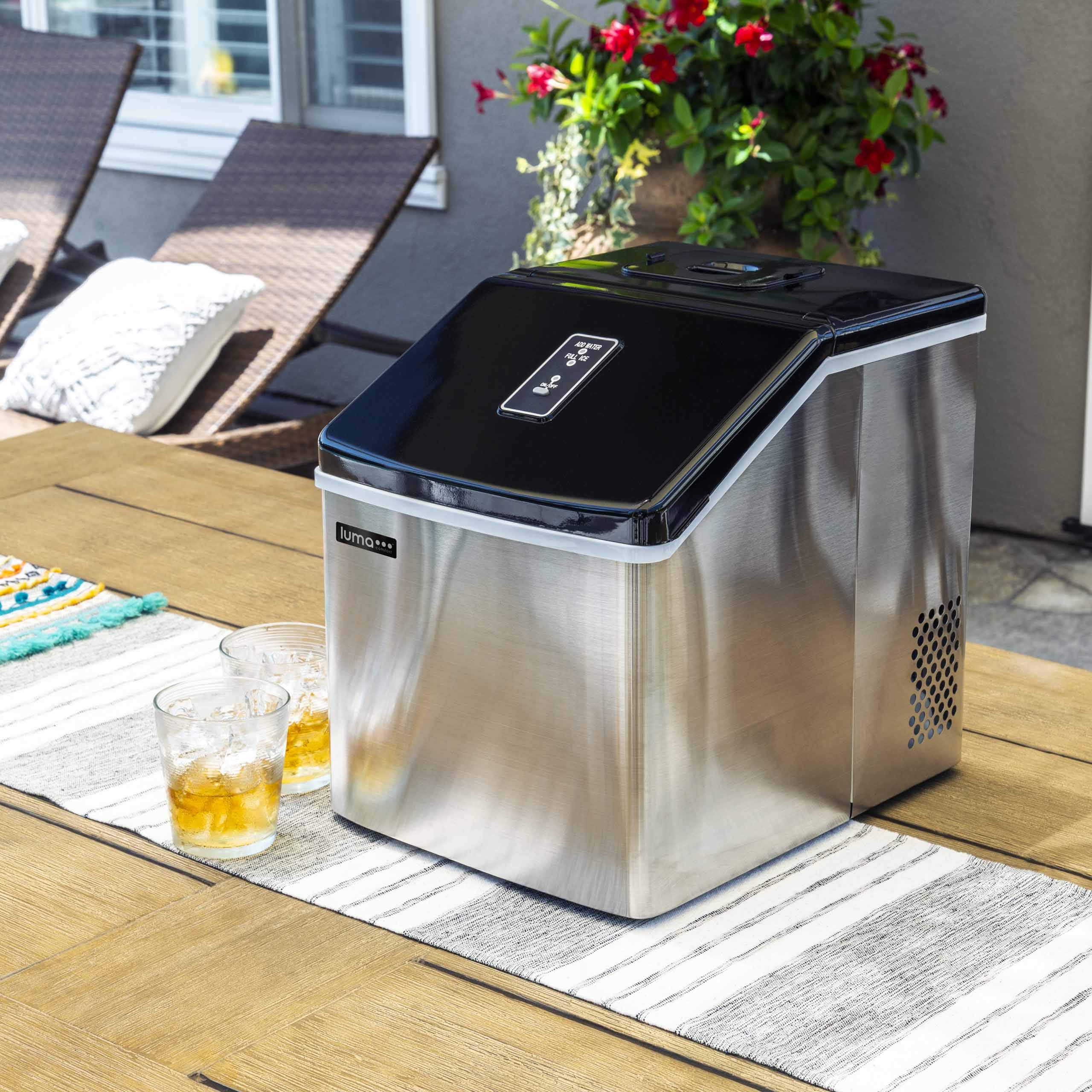 Premium Clear Ice Cube Maker Machine - Fast 15-Minute First Batch, 40 lbs Daily Output | Stainless Steel Countertop Portable Design (IM200SS) | Perfect for Home Bars, Cocktails, and Commercial Use