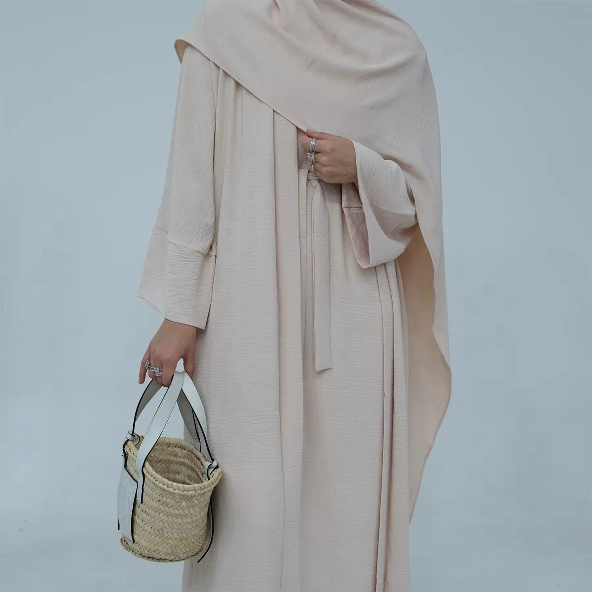 12 Color Options 2-Piece Abaya Dress Set for Muslim Women - Modest Islamic Prayer Outfit with Outer Abaya & Inner Dress - Perfect for Eid, Ramadan, Mosque & Special Occasions