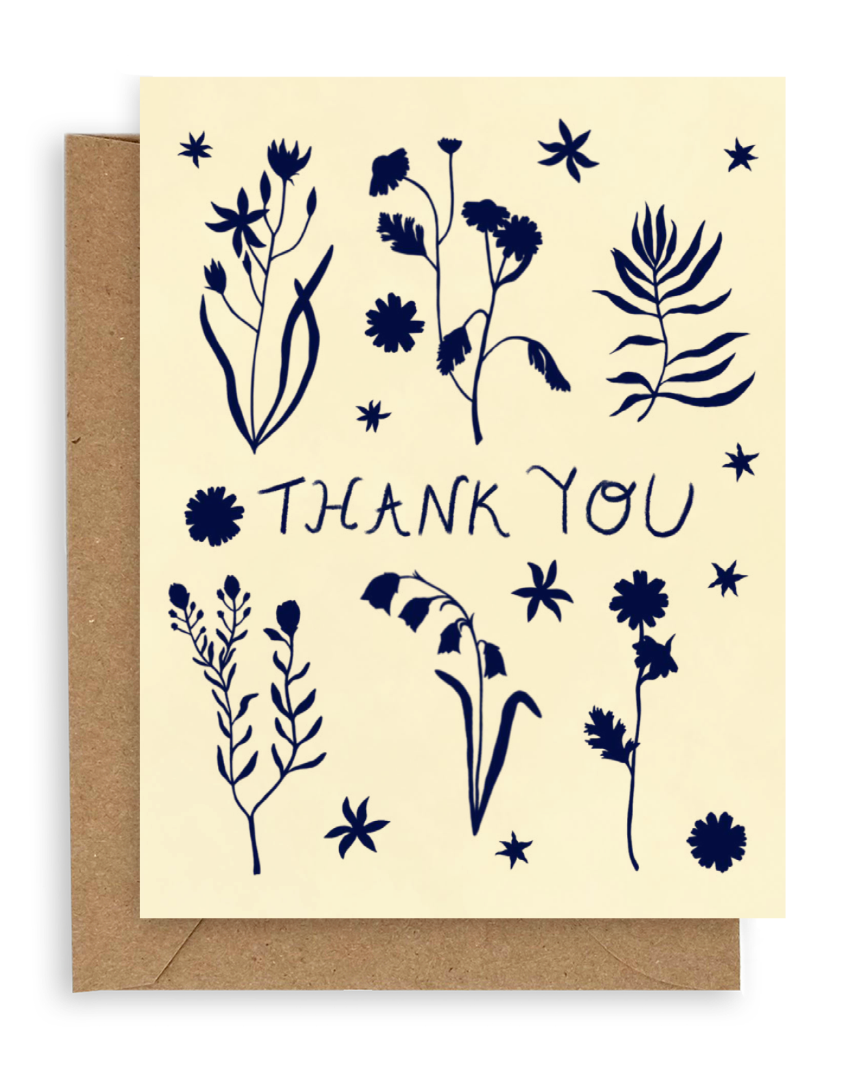 Indigo Flora Thank You Card - Elegant Floral Greeting Card for All Occasions | Perfect for Birthdays, Weddings, Anniversaries & Appreciation Gifts