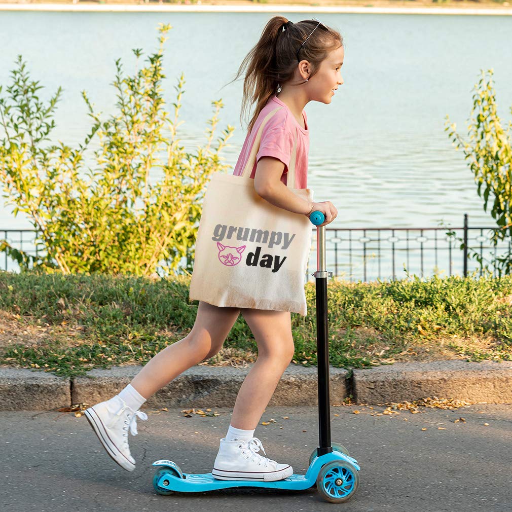 Custom Canvas Tote Bags - Reusable Eco-Friendly Shopping Bags with Funny Grumpy Day & New Baby Designs | Natural Cotton Beach Bags for Kids & Adults | Perfect for Groceries, Beach Trips & Daily Use