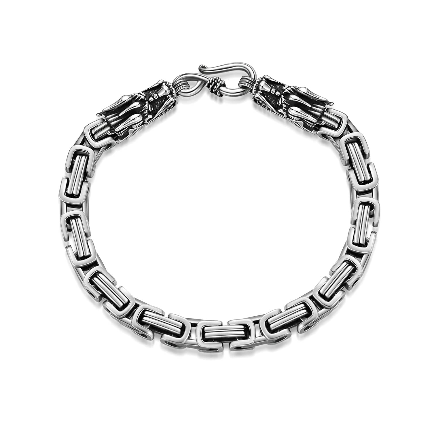 925 Sterling Silver Bracelet for Men & Boys - Matte Finish, Thick & Durable (7-9 Inch Length, 5-7mm Width) - Perfect for Gifts, Everyday Wear & Special Occasions