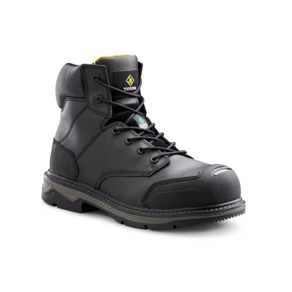 Terra Patton TR0A4NS6BLK Unisex Steel Toe Work Boots - CSA Certified Safety Shoes for Construction & Industrial Use - Black