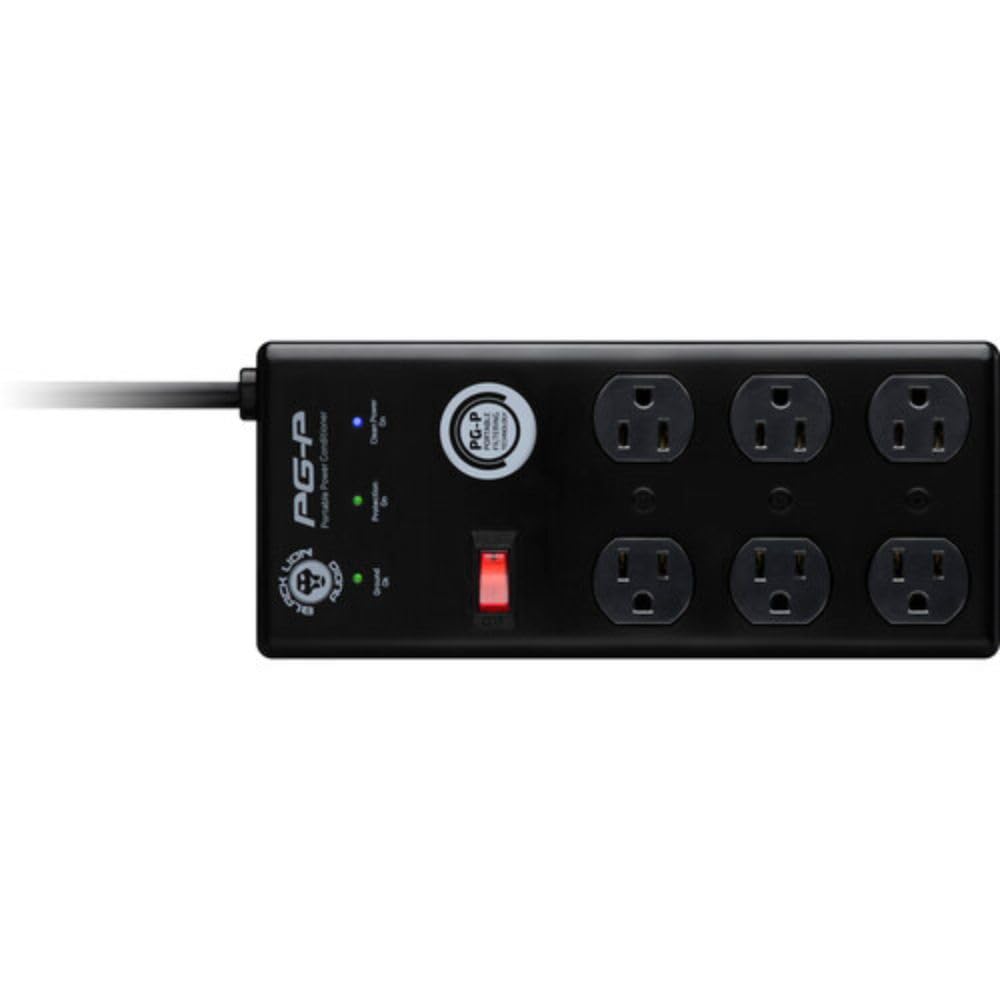 Black Lion Audio PG-P Portable Power Conditioner with 6 Outlets & 9' Cable - Perfect for Home Studios, Live Performances & Professional Audio Setups