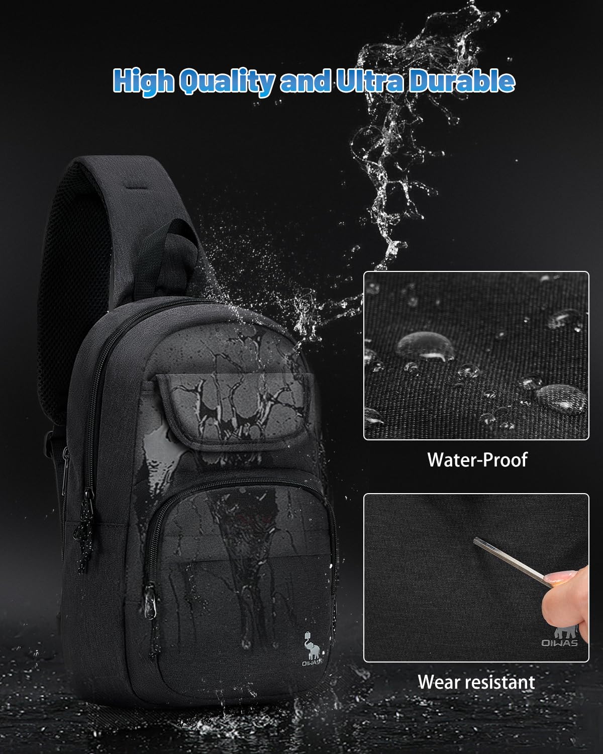OIWAS Sling Bag for Men & Women - Hiking Crossbody Backpack for Outdoor