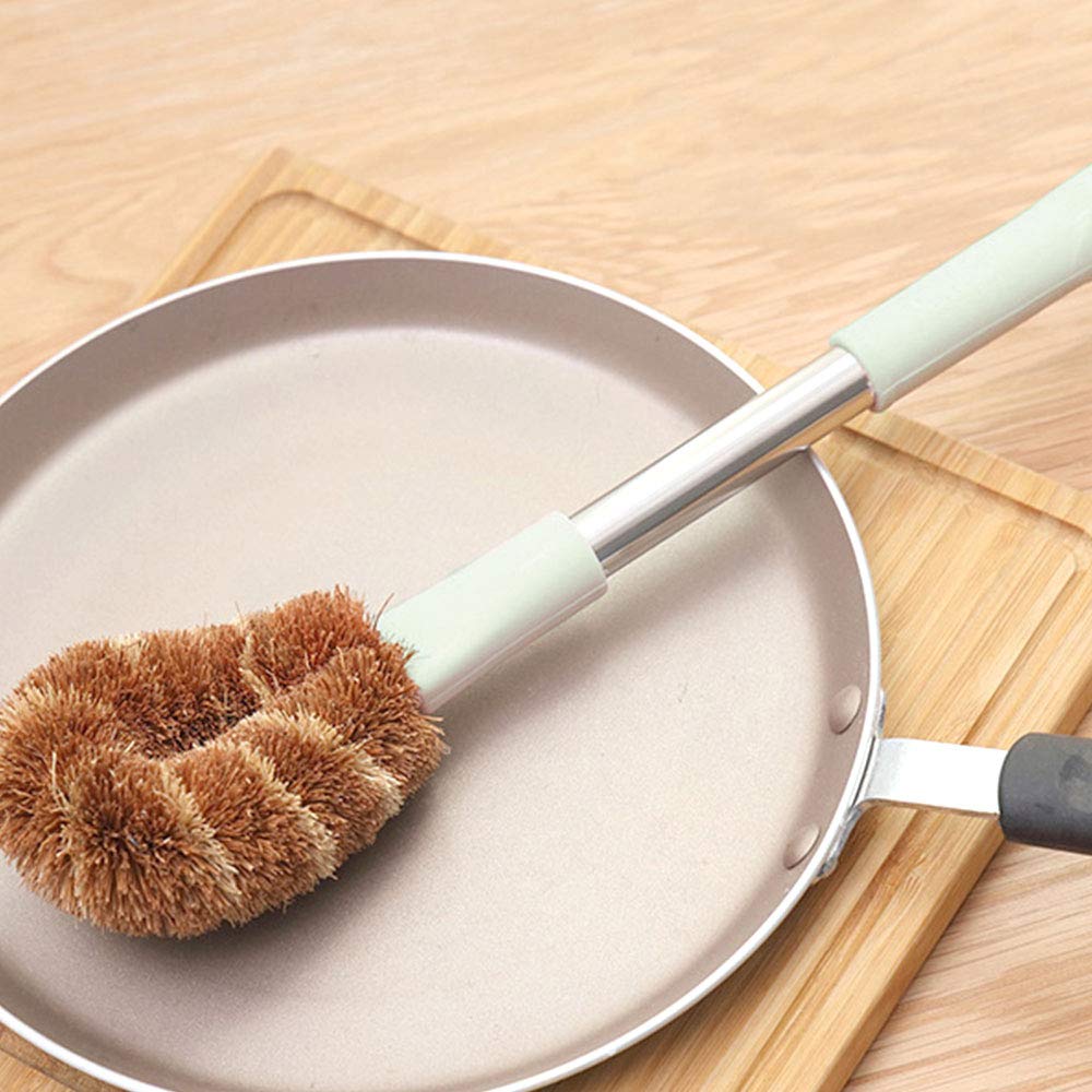 Eco-Friendly Coconut Coir Dish Scrubber Brush - Natural Kitchen Cleaning Brush for Pots, Pans & Utensils - Perfect for Sustainable Home Cleaning & Zero Waste Lifestyle