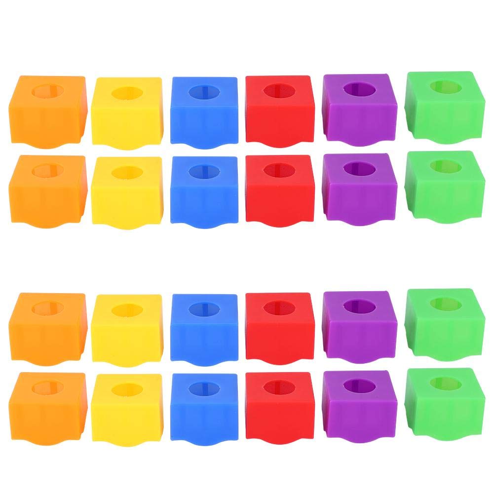24PCS Plastic Billiard Chalk Holder - Portable Multi-Color Pool Cue Chalk Protective Cover Case - Snooker Player Accessories for Professional & Home Game Use