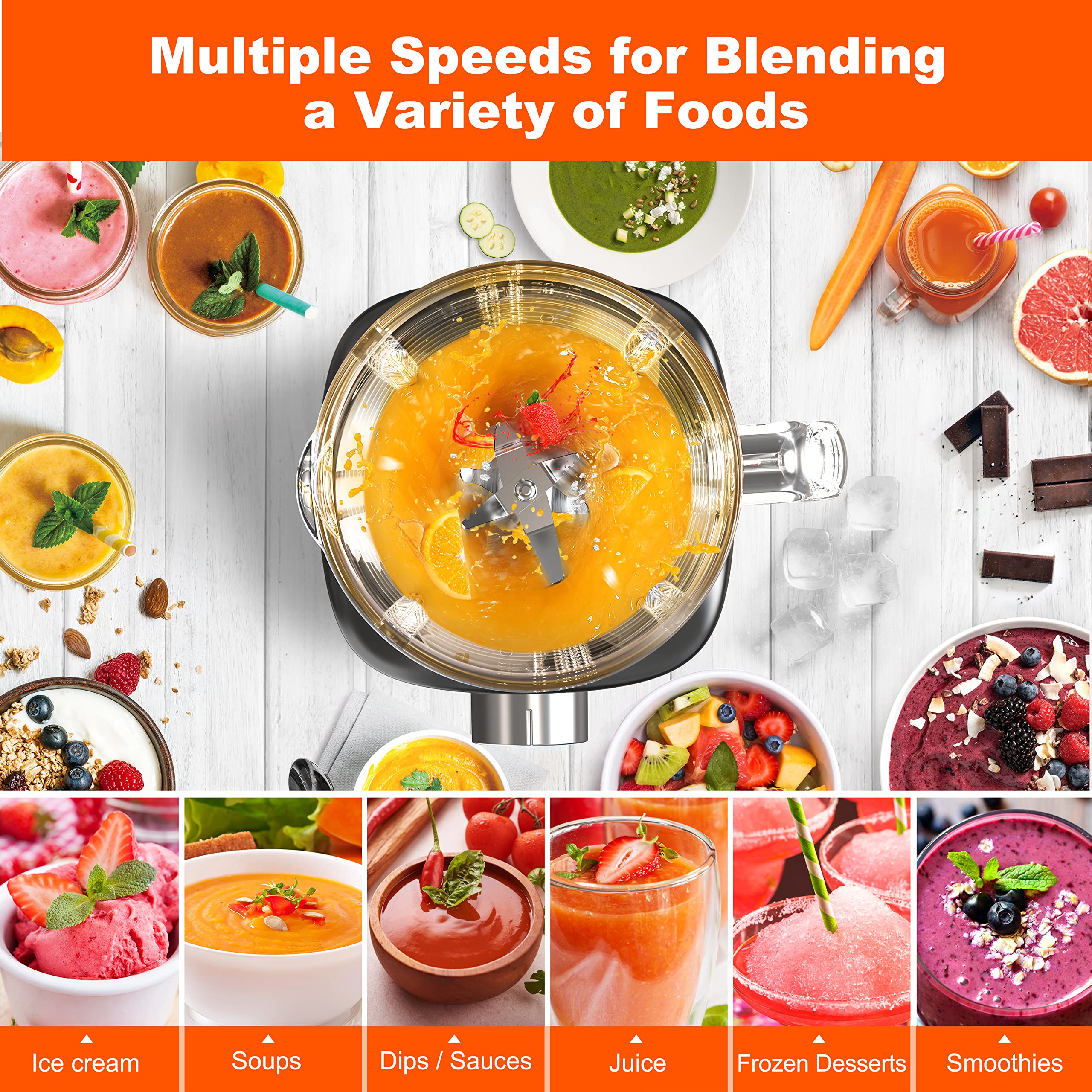 Willz High Speed Countertop Blender - 1000W Powerful Motor for Juices, Smoothies & Shakes - 60oz BPA-Free Pitcher with Ice Crush & Pulse Functions - Perfect for Kitchens, Restaurants & Healthy Lifestyles (Black)