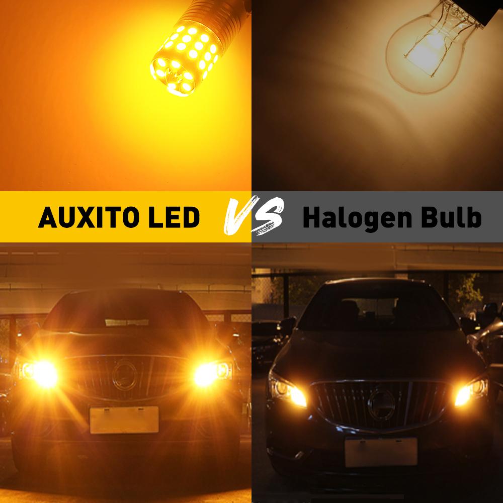 AUXITO 7440 LED Bulbs Amber Yellow 3000K 24W - CANBUS Error Free Turn Signal Lights with Built-in Load Resistor | Perfect for Cars, Trucks, Motorcycles & Off-Road Vehicles