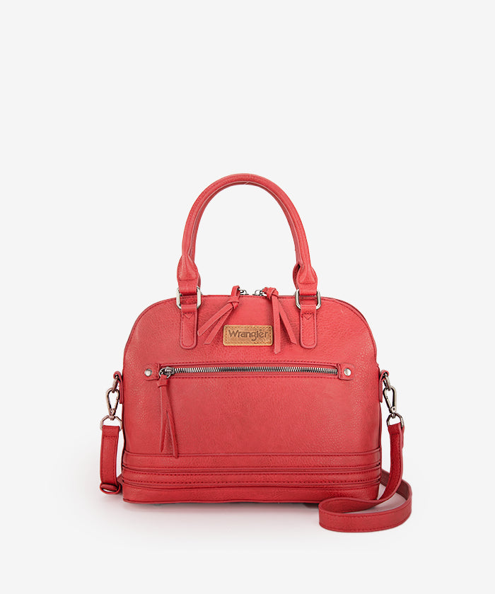 Wrangler Dome Satchel Crossbody Bag for Women & Men - Durable Leather Shoulder Bag - Perfect for Travel, Work & Everyday Use