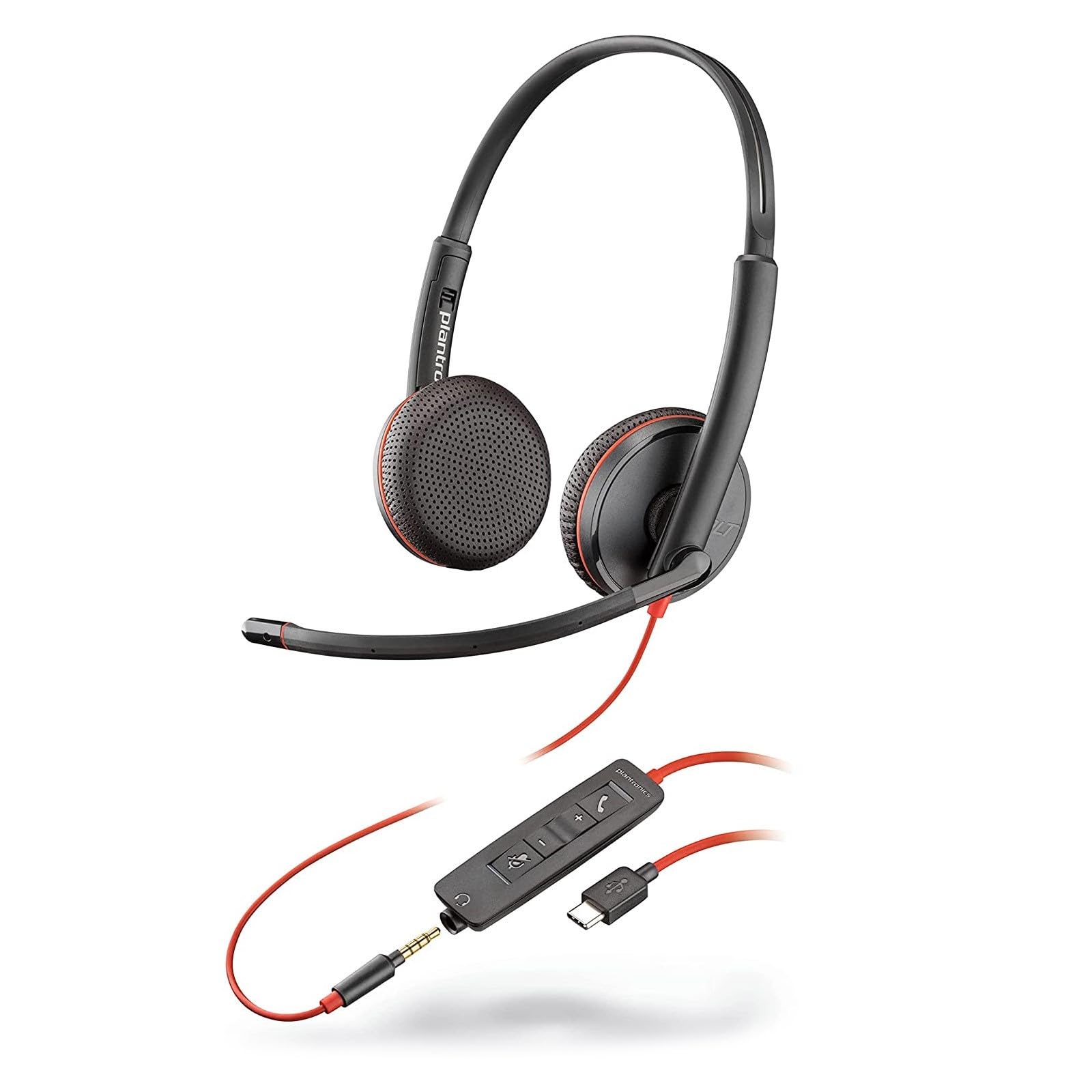 Poly BW C3225 USB-C Stereo Headset with Noise Canceling Mic - TAA Compliant for Business, Remote Work & Online Meetings