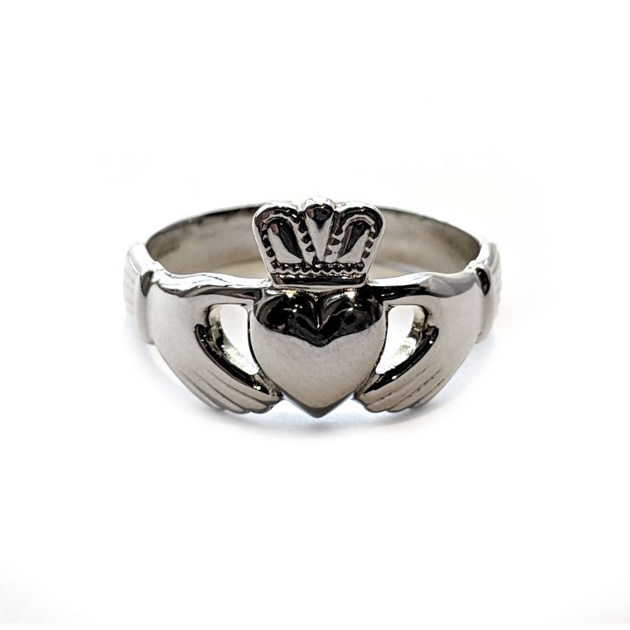 Authentic Irish Men's Claddagh Ring - Sterling Silver or Gold Celtic Friendship Love Loyalty Wedding Band - Perfect for St. Patrick's Day, Anniversary & Romantic Gifts