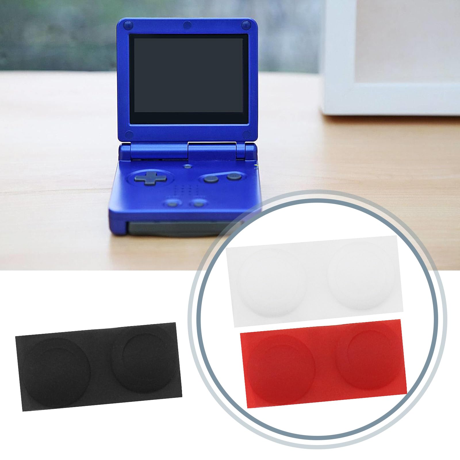 4-Piece Screw Cover Set for Gameboy Advance SP GBA SP - Dustproof Rubber Silicone Housing Replacement - Perfect for Game Console Repair & Protection