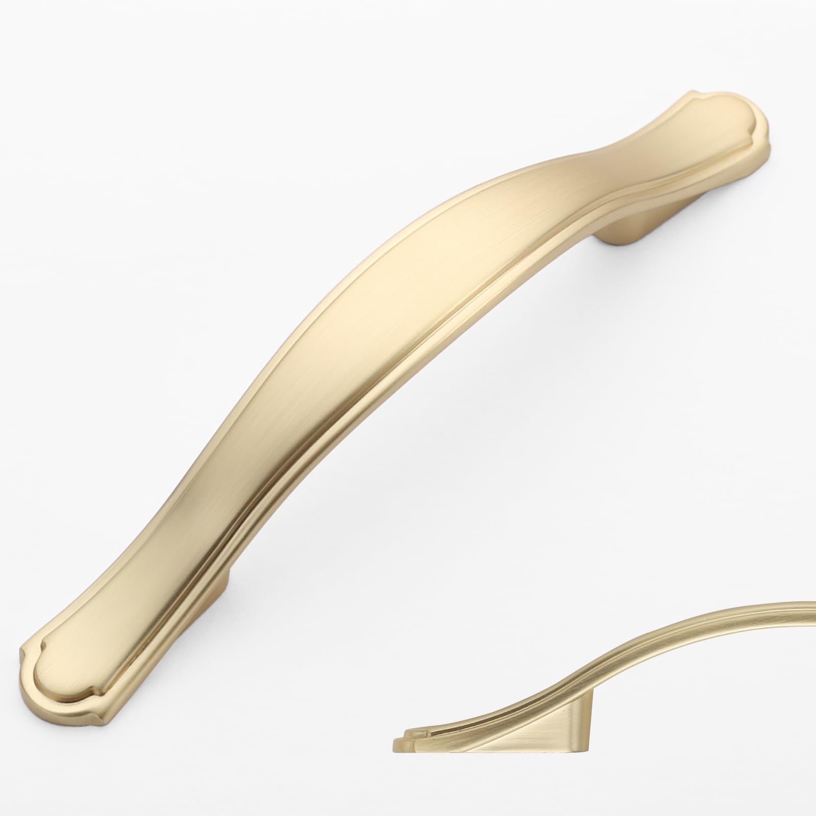 10 Pack 3 Inch (76mm) Brushed Gold Cabinet Handles - Modern Kitchen Cabinet Pulls for Drawers & Cupboards | Durable Hardware for Home, Office & RV Cabinetry