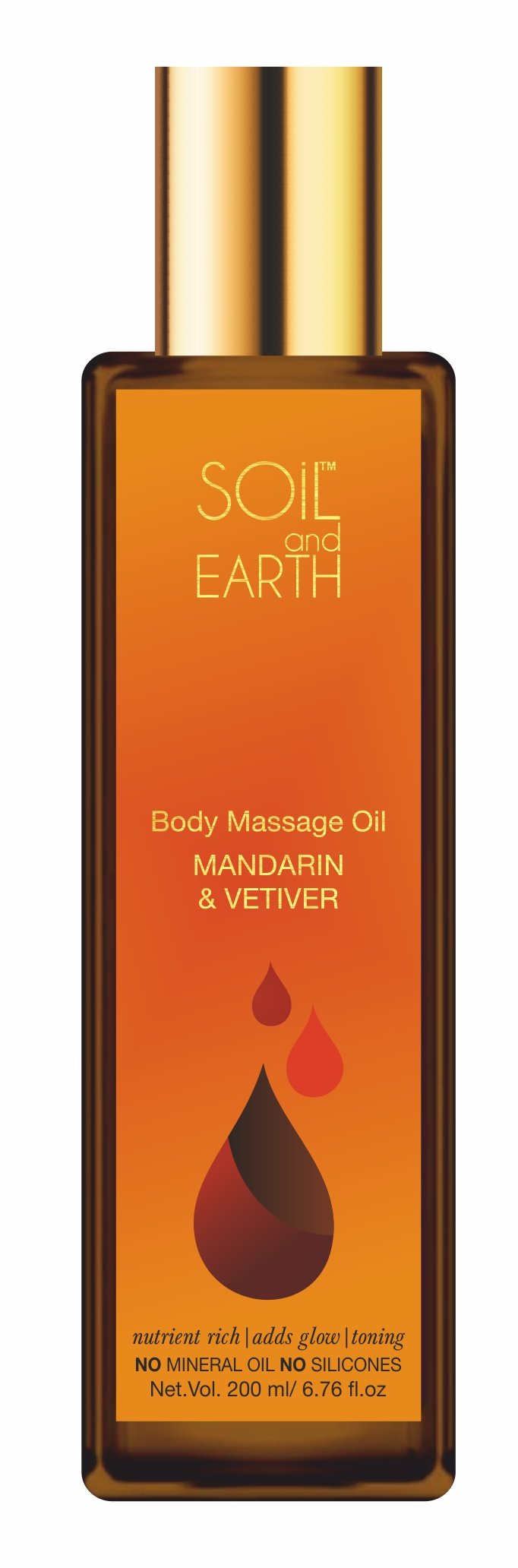 Ayurvedic Body Oil with Mandarin & Vetiver - 200ml Natural Skin Moisturizer for Dry Skin, Massage & Relaxation - Perfect for Spa, Yoga & Self-Care Rituals