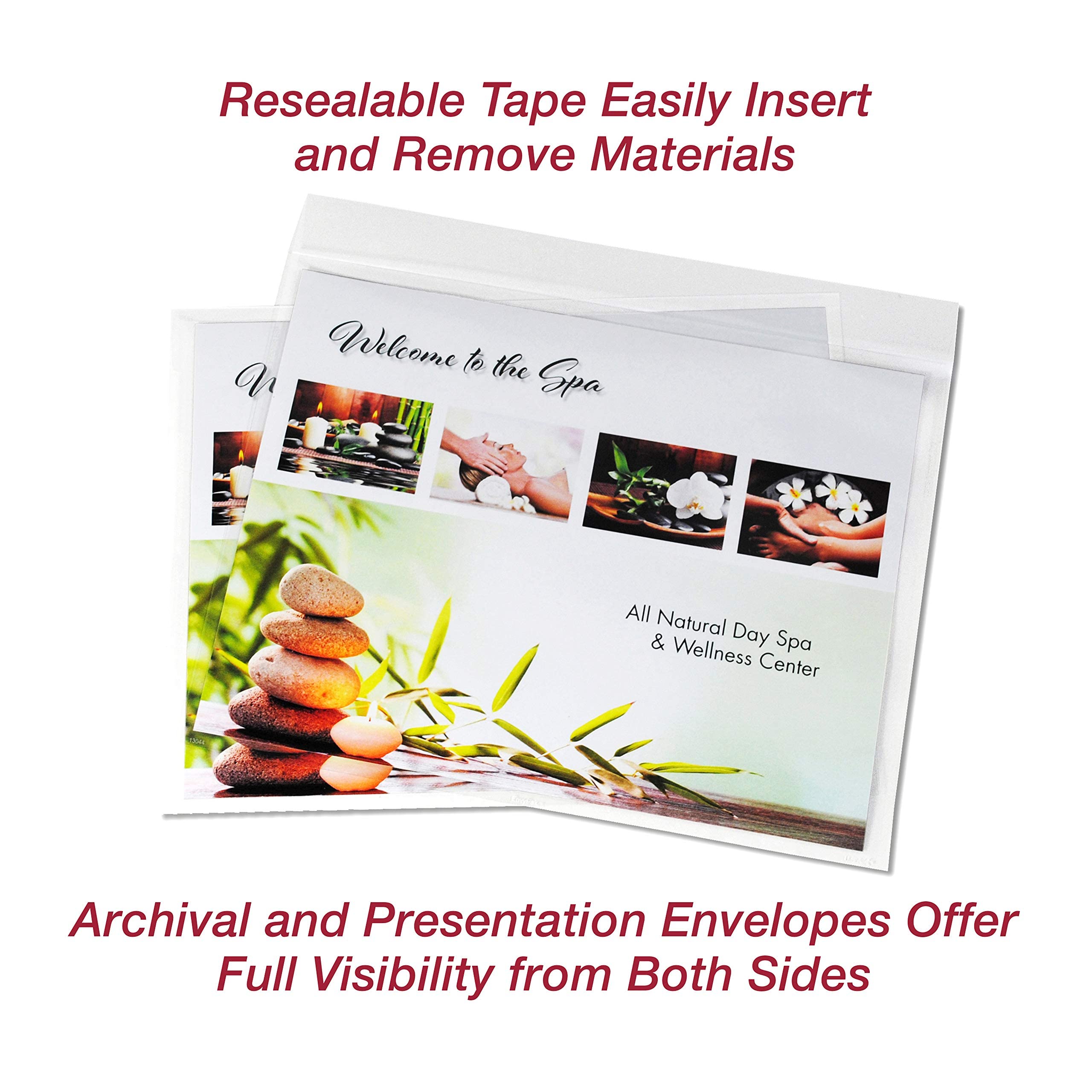 EnvyPak Clear Catalog Envelope - 500 Pack of Auto-Insertable No-Tape Horizontal Style for 8.5