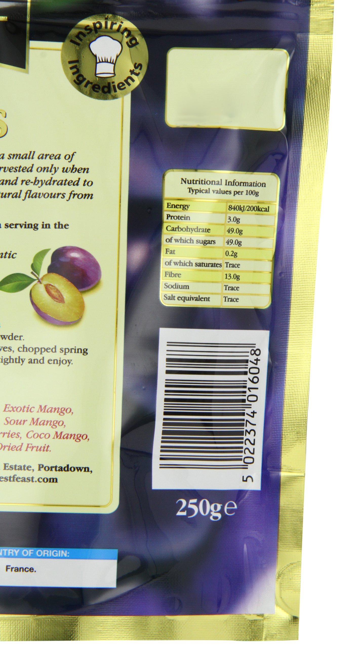 Premium Forest Feast Jumbo Agen Prunes 250g (Pack of 4) - Dried Plums for Baking, Snacking & Healthy Recipes - Natural Sweetener for Oatmeal, Yogurt & Trail Mix