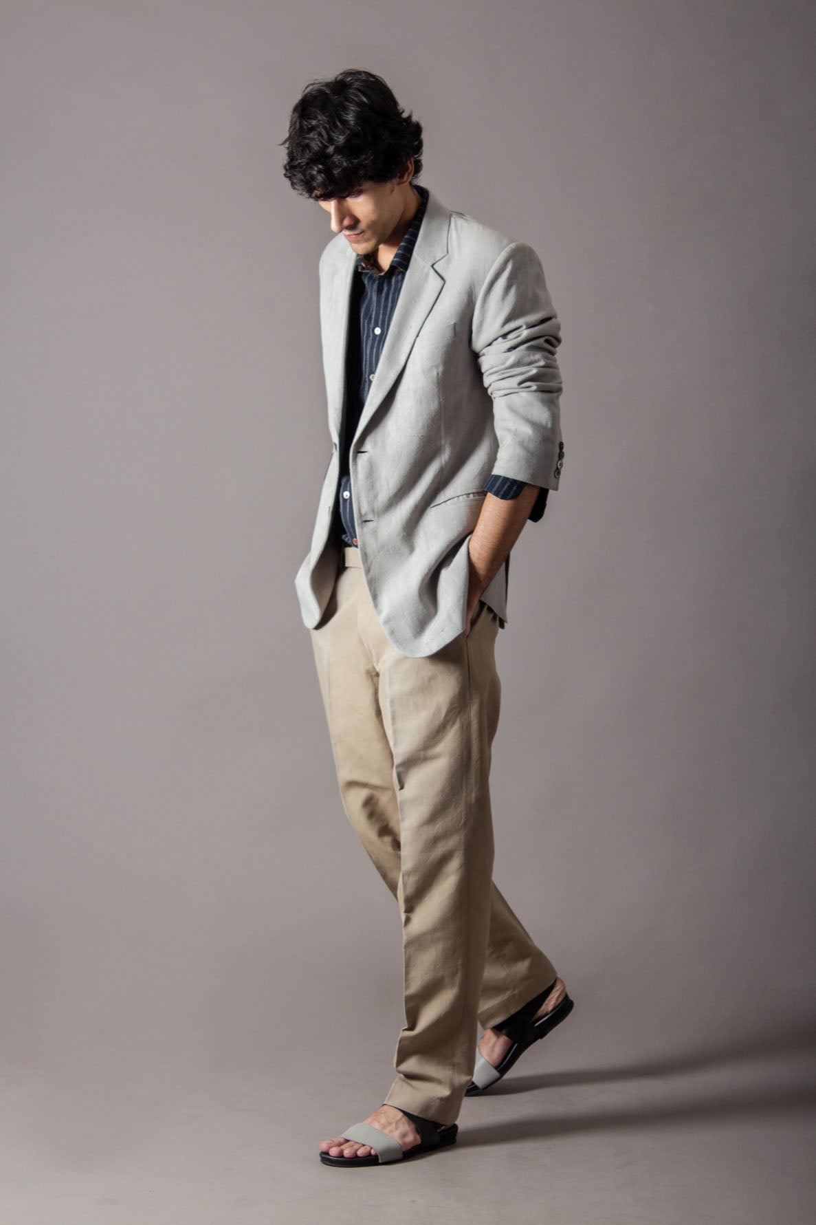Premium Rana Blazer - Heavyweight Linen Jacket in Ice Blue | Women's Fashion Blazer for Office, Business & Formal Events