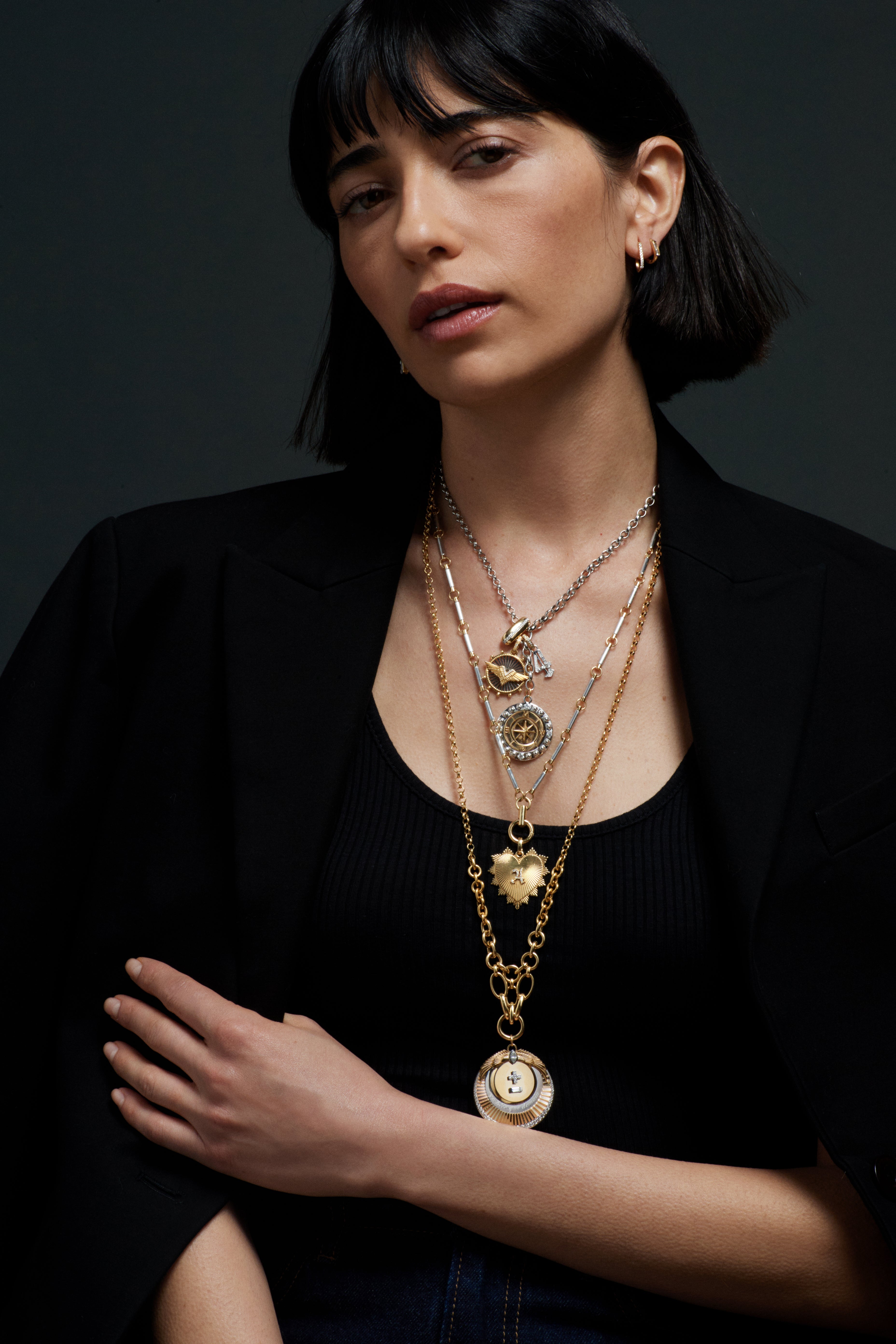 14K Yellow Gold Lattice Chain Necklace - 32 Inch Elegant Layering Jewelry for Women, Perfect for Everyday Wear & Special Occasions