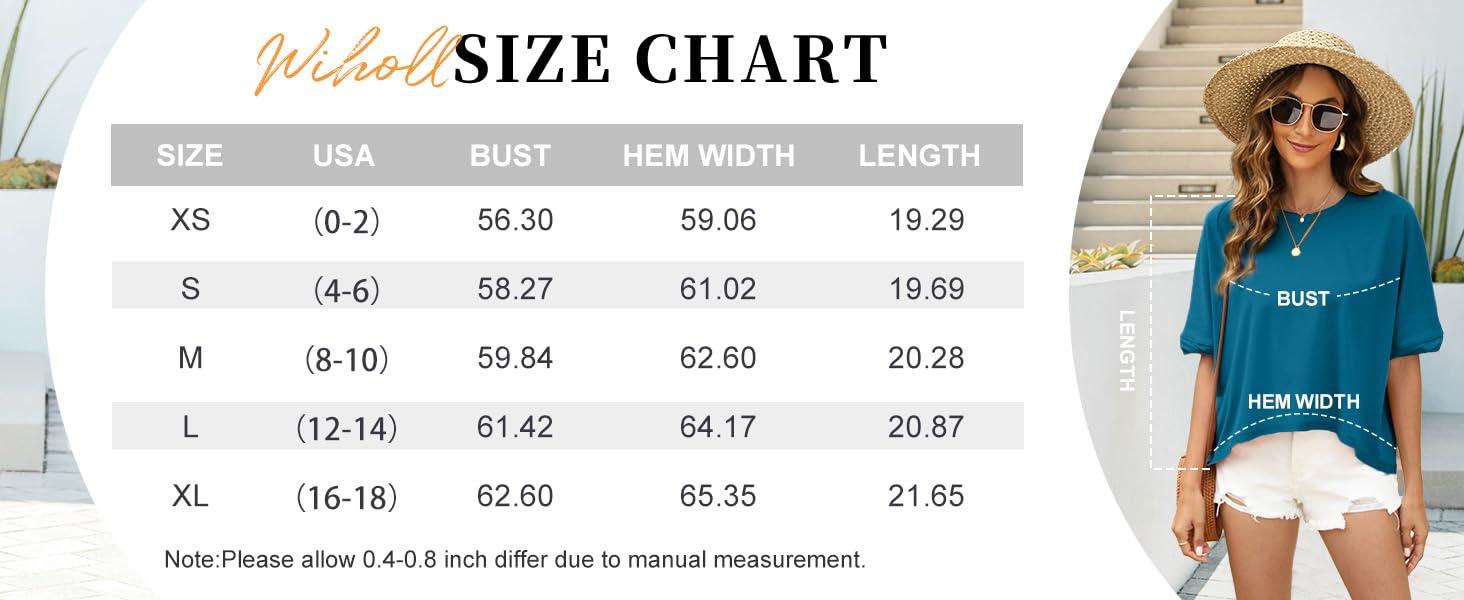 WIHOLL Women's Oversized Crop Tops - Short Sleeve Crewneck Casual T-Shirts for Summer | Perfect for Beach Outfits, Streetwear & Everyday Comfort