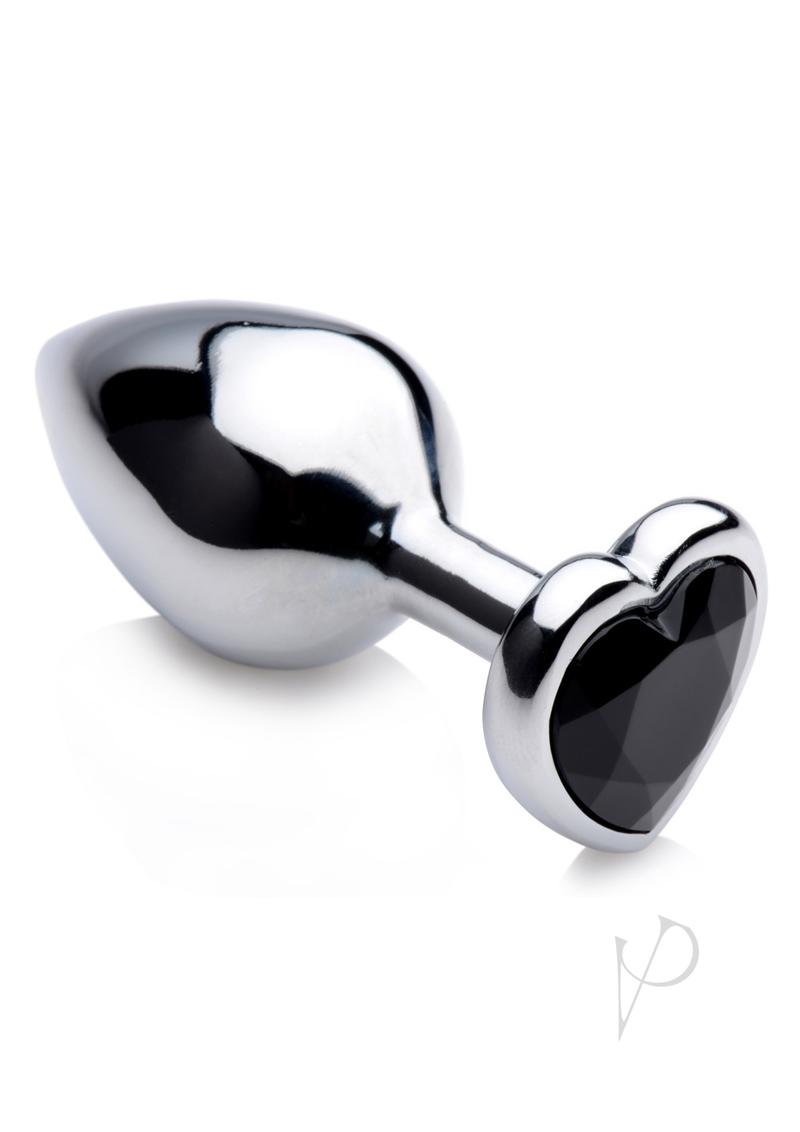Booty Sparks Gemstones Black Heart Anal Plug - Medium Size, Black - Perfect for Sensual Play & Couples Intimacy