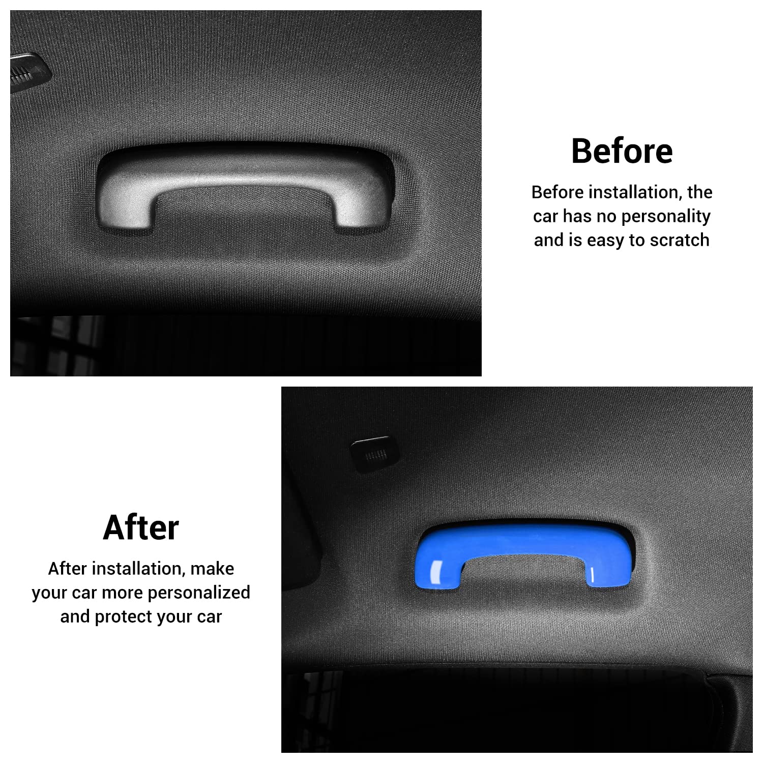 2015-2024 Dodge Charger Roof Grab Handle Cover Trim - ABS Blue Interior Accessories (4pcs) | Durable ABS Material | Perfect for Car Interior Upgrade & Protection