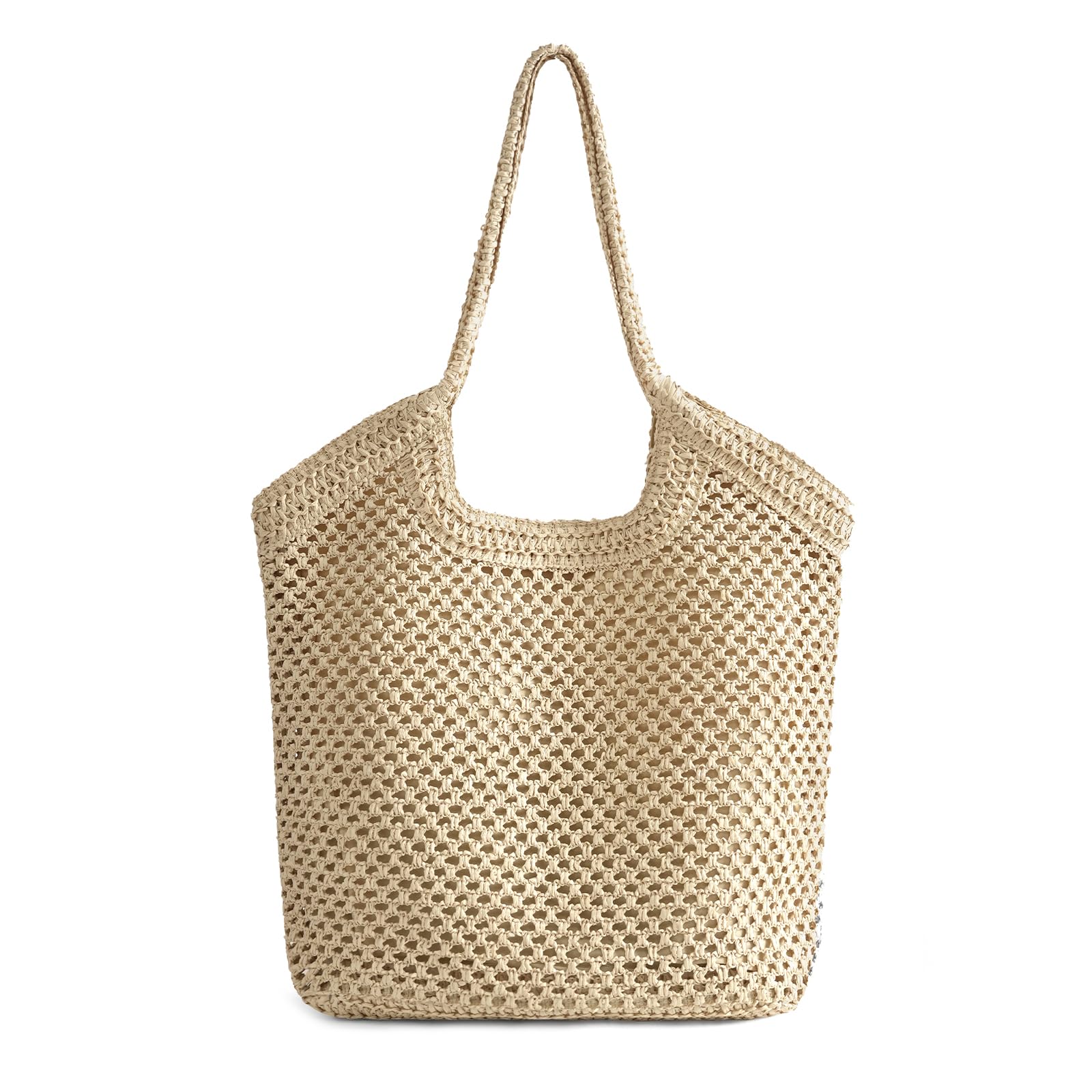 Large Straw Mesh Beach Tote Bag for Women - Stylish Shoulder Bag for Beach Vacation Essentials, Clutch Purses, Perfect for Poolside, Picnics, and Summer Outings