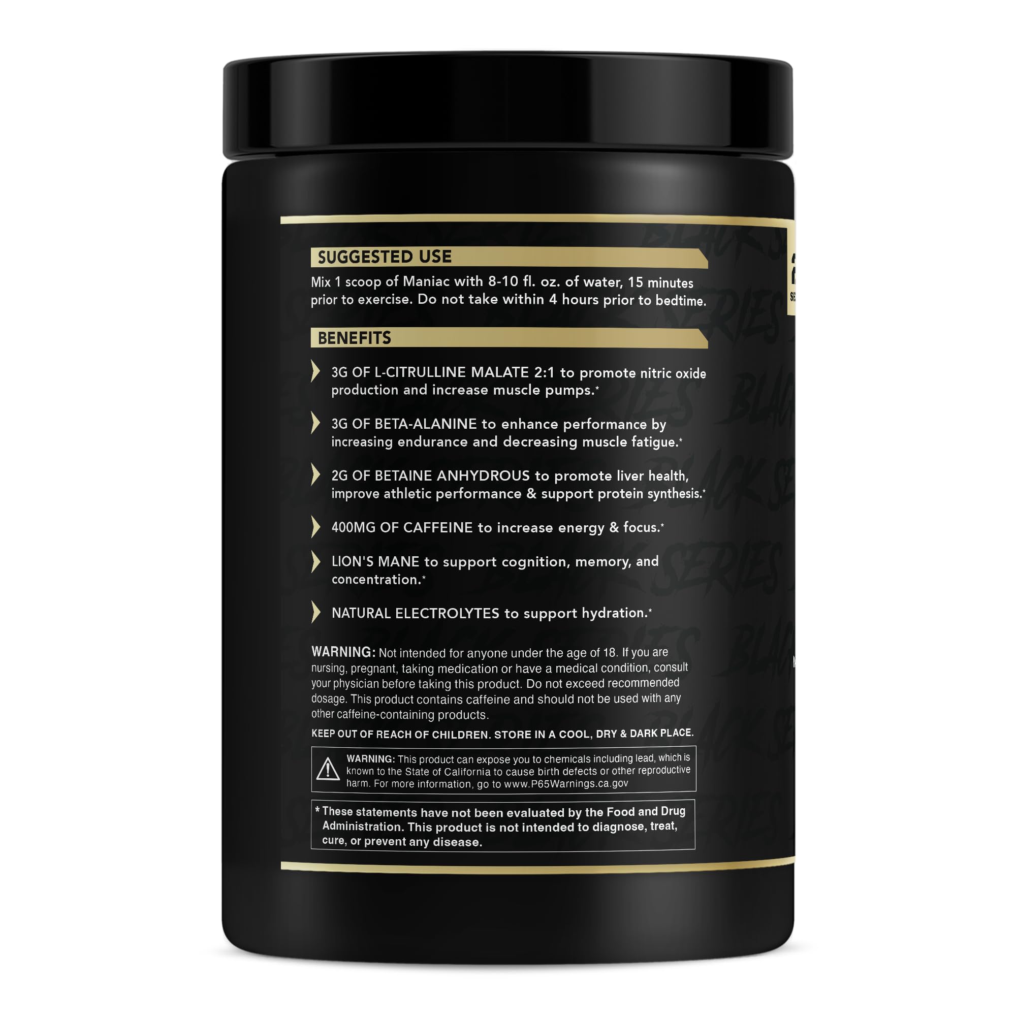 Anabolic Warfare Black Series Maniac Pre-Workout Powder - Nitric Oxide Booster for Muscle Pumps & Protein Synthesis - Fruit Explosion Flavor - Ideal for Gym, Bodybuilding & Intense Workouts