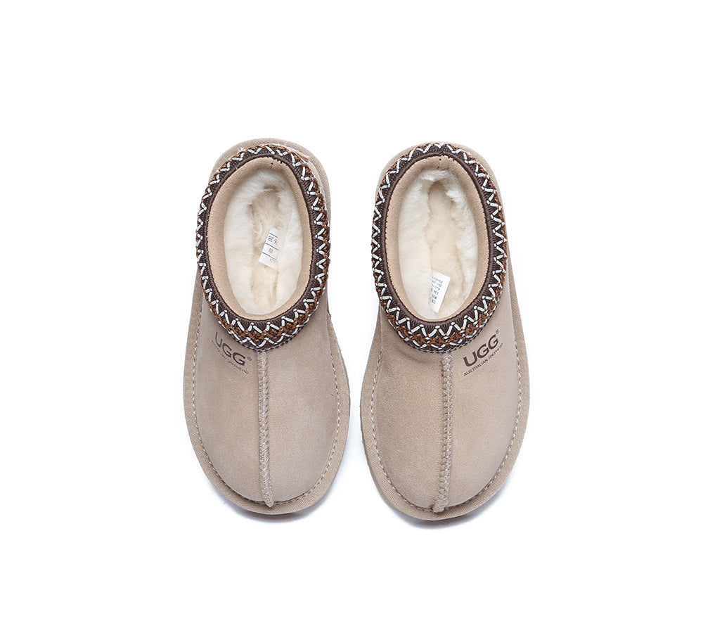 Australian Shepherd Kids UGG Slippers - Genuine Sheepskin Wool Ankle Boots for Boys & Girls - Cozy Indoor/Outdoor Winter House Shoes for Playtime & Lounging