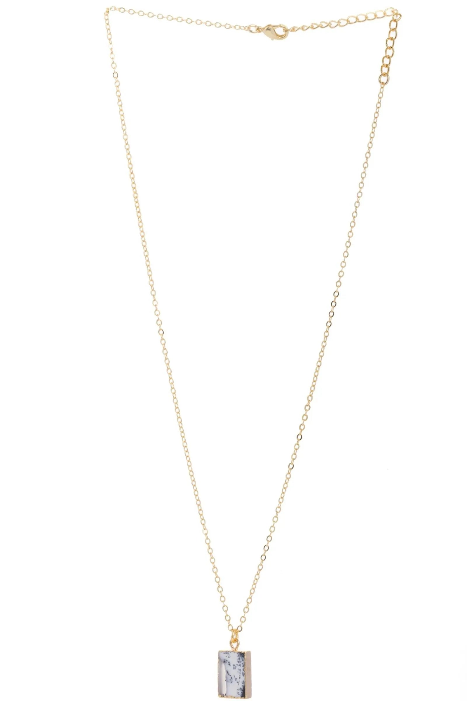 Square Gemstone Mini Stud Earrings and Pendant Necklace Set - Elegant Jewelry for Women, Gift for Her, Perfect for Parties & Special Occasions