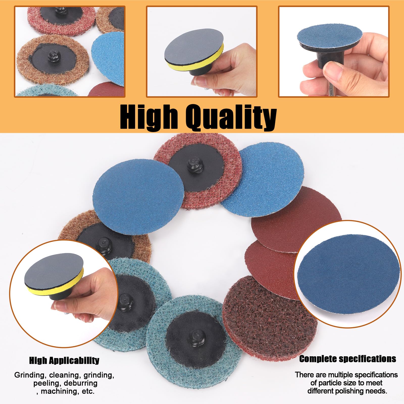 Tanstic 134Pcs 2 Inch Sanding Discs Set with 1/4