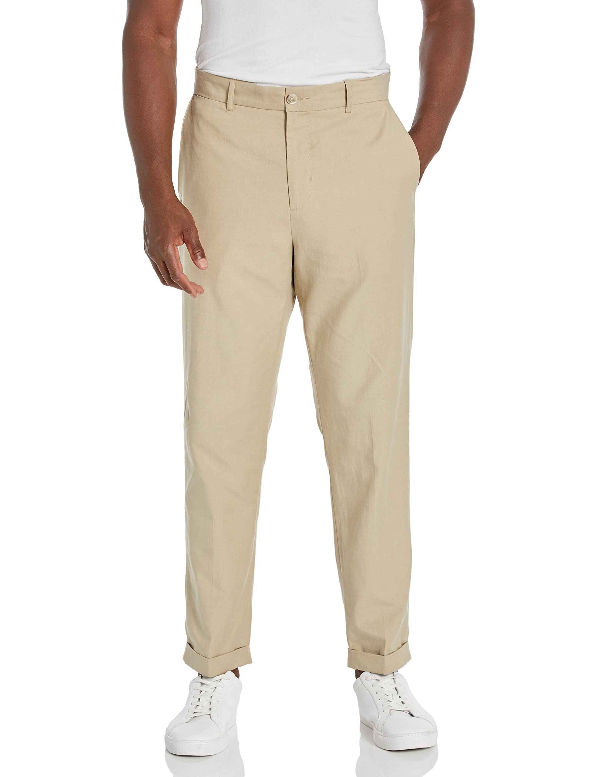 Vince Men's Slim Fit Tapered Cuffed Dress Pants - Formal Office Wear & Business Casual Trousers for Professional Men